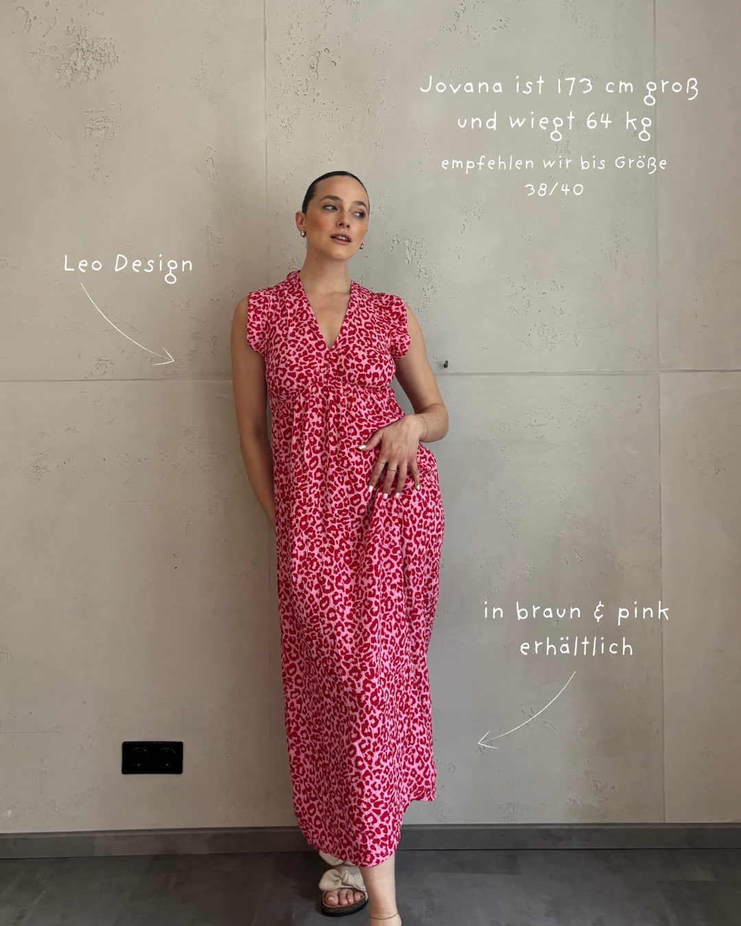 Mari Carmen | Vestido largo de leopardo con escote en la espalda - rosa melano